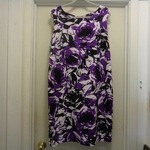 CLASSIC GIRL RICH GIRL RONNI NEW YORK FLORALS PURPLE, BLK, WHT SHEATHE 2…